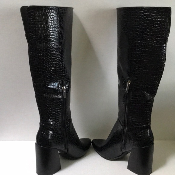 Forever 21 Retro High Heel Boots Black size 5 1/2 - Picture 6 of 7